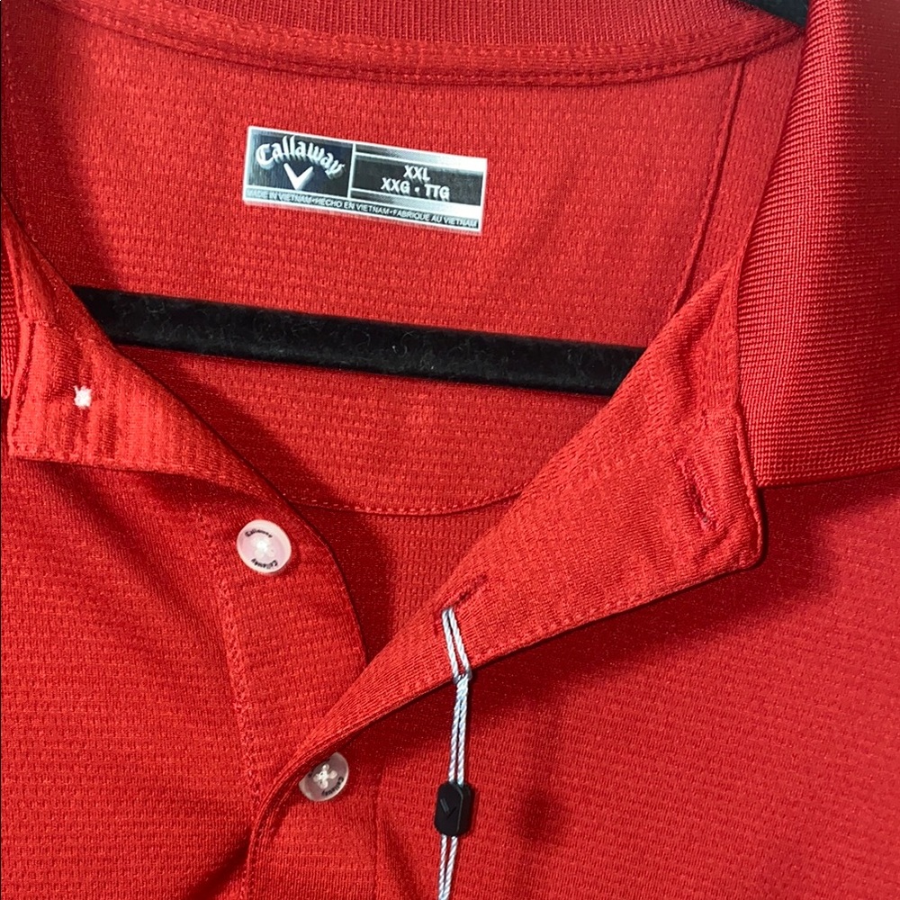 🎱Brand new Callaway Men's Chili Pepper Red Polo Shirt quick Dry! - Picture 2 of 12